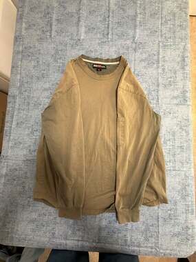 Bocomal Men's Brown Long Sleeve Pocket T-Shirt Size XL FR Flame Resistant